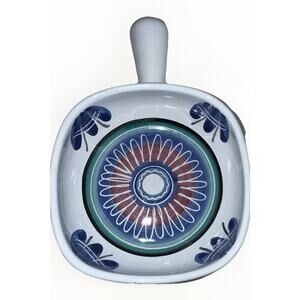 Bromma Swedish Studio Art Pottery MCM Handle Bowl 7” Small Bowl Signed VTG